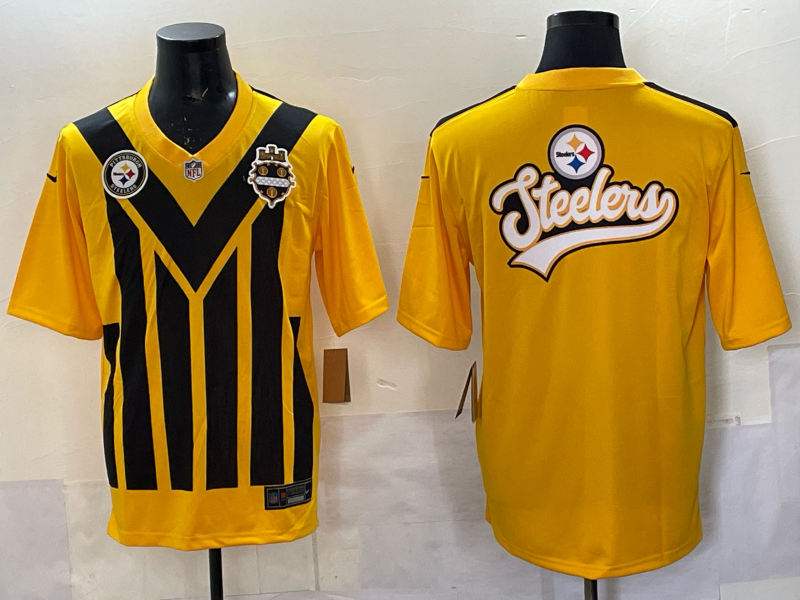 MenPittsburgh Steelers blank yellow Nike NFL  2025 Jersey 08->pittsburgh steelers->NFL Jersey